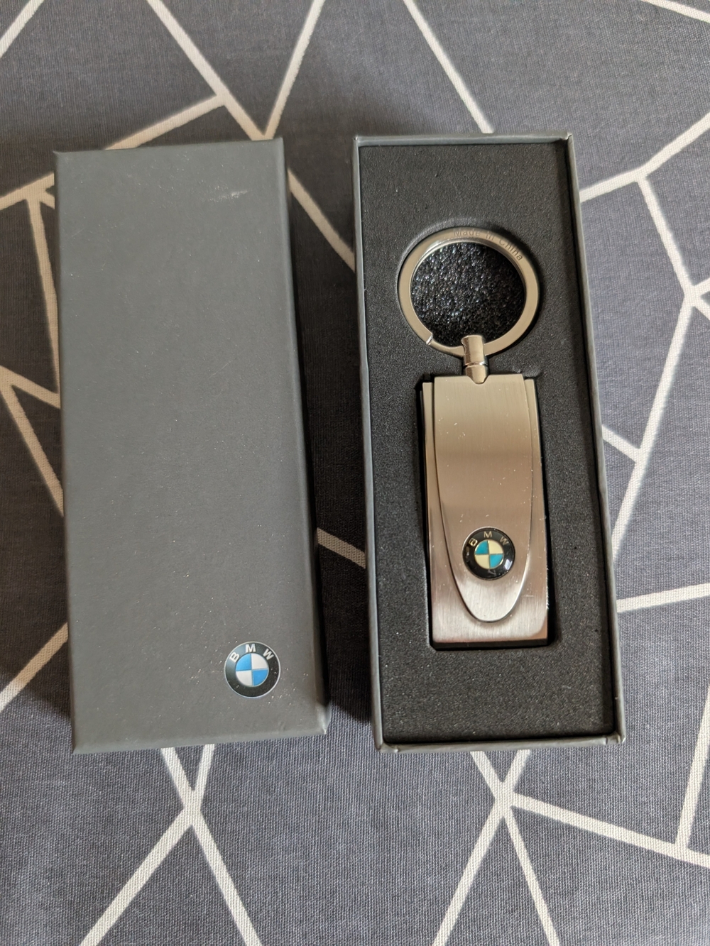 BMW Metal Keychain - Silver with BMW Emblem